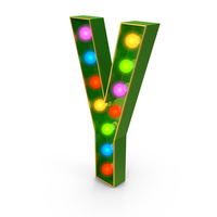 Christmas Colorful Light Letter Y PNG & PSD Images