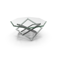 Octagonal Metal & Glass Coffee Table PNG & PSD Images