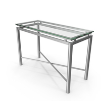 Console Table Rectangle Metal & Glass PNG & PSD Images