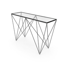Rectangular Metal & Glass Console Table PNG & PSD Images