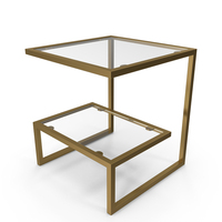 End Table Square Metal/Glass PNG & PSD Images