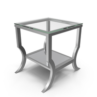 Square Metal & Glass End Table PNG & PSD Images