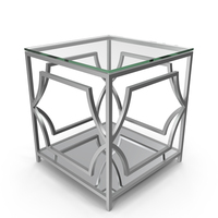 End Table Square Metal/Glass PNG & PSD Images