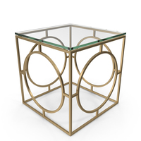 End Table Square Metal/Glass PNG & PSD Images
