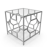 End Table Square Metal Glass PNG & PSD Images