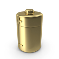 Gold Battery With Positive And Negative Terminals PNG & PSD Images