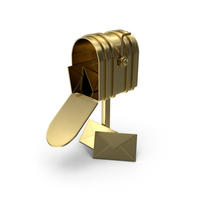 Gold Open Mailbox PNG & PSD Images