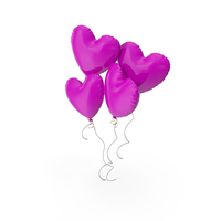 粉红色心脏气球PNG和PSD图像