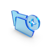 Blue Glass Add Folder Symbol PNG & PSD Images