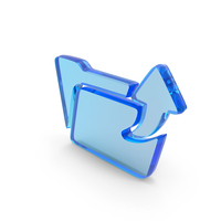 Blue Glass Folder Upload Symbol PNG & PSD Images