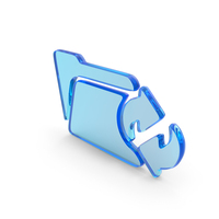 Blue Glass Folder Refresh Symbol PNG & PSD Images