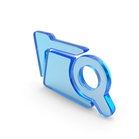 Blue Glass Search Folder Symbol PNG & PSD Images