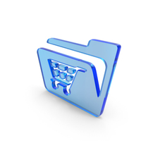Blue Glass Shopping Cart Folder Symbol PNG & PSD Images