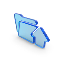 Blue Glass Upload Folder Symbol PNG & PSD Images