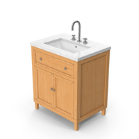 Wooden Bathroom Cabinet And Sink PNG & PSD Images