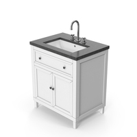 White Bathroom Cabinet And Sink PNG & PSD Images