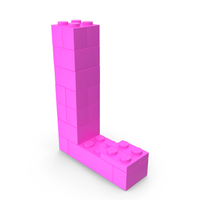 Pink Toy Bricks Letter L PNG & PSD Images