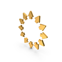 Arrows out Side Circle Pointing Gold PNG & PSD Images