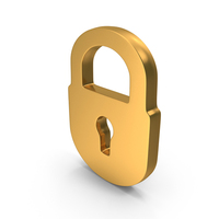 Gold Lock Secure Icon PNG & PSD Images