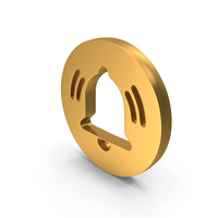 Notification Bell Icon Circler Gold PNG & PSD Images