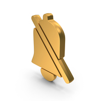 Notification Bell Mute Icon Gold PNG & PSD Images