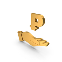 Gold Piso In Hand Save Symbol PNG & PSD Images