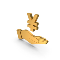Yen Money In Hand Save Gold PNG & PSD Images