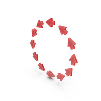 Red Arrows Pointing In Circular Shape PNG & PSD Images
