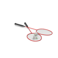 Red Badminton Racket And Shuttlecock PNG & PSD Images