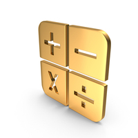 Gold Math Operators Symbol PNG & PSD Images