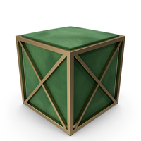 Modern Square Gold And Green Upholstered Foot Stool Ottoman PNG & PSD Images