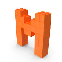 Toy Bricks Orange Letter M PNG & PSD Images