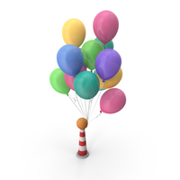 Cartoon Balloons Tied To A Cone PNG & PSD Images