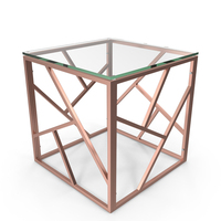 Square Metal & Glass End Table PNG & PSD Images