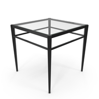 Square Metal & Glass End Table PNG & PSD Images