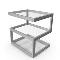 Rectangular Metal & Glass End Table PNG & PSD Images