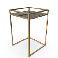 Square Metal & Mirror End Table PNG & PSD Images