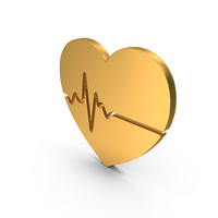 Heart Pulse Rate Gold PNG & PSD Images