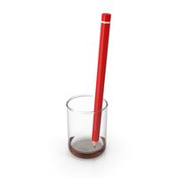 Red Color Pencil In a Glass Container PNG & PSD Images