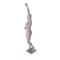 Gray Male Base Body With One Hand In Air PNG & PSD Images