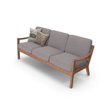 Modern Danish Square 3 Seater Sofa PNG & PSD Images