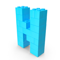 Toy Bricks Cyan Letter N PNG & PSD Images