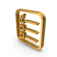 Check List Tick Icon Gold PNG & PSD Images