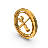 Gold Circular Repair Symbol PNG & PSD Images