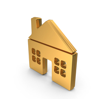 Web Home Real Estate Icon Gold PNG & PSD Images