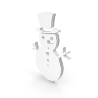 White Christmas Snowman With Hat Icon PNG & PSD Images