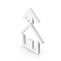 Home Web Up Arrow Icon White PNG & PSD Images