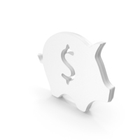 Kiddy Bank Dollar Save Icon White PNG & PSD Images