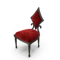 Red Velvet Modern Poker Style Dining Chair PNG & PSD Images