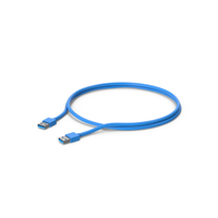 Blue USB Cable PNG & PSD Images